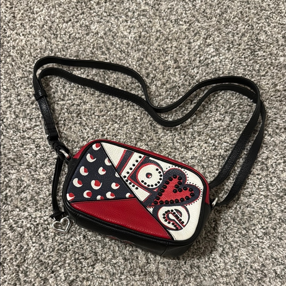 Brighton LOVE Black and Red Crossbody Bag